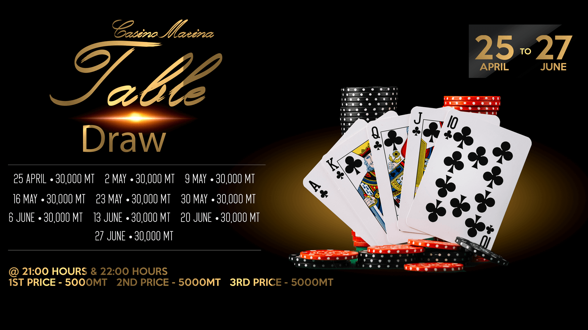 Casino Marina Table Grand draw